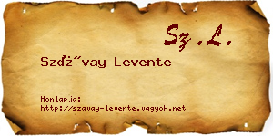 Szávay Levente névjegykártya