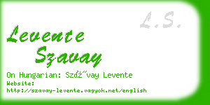 levente szavay business card